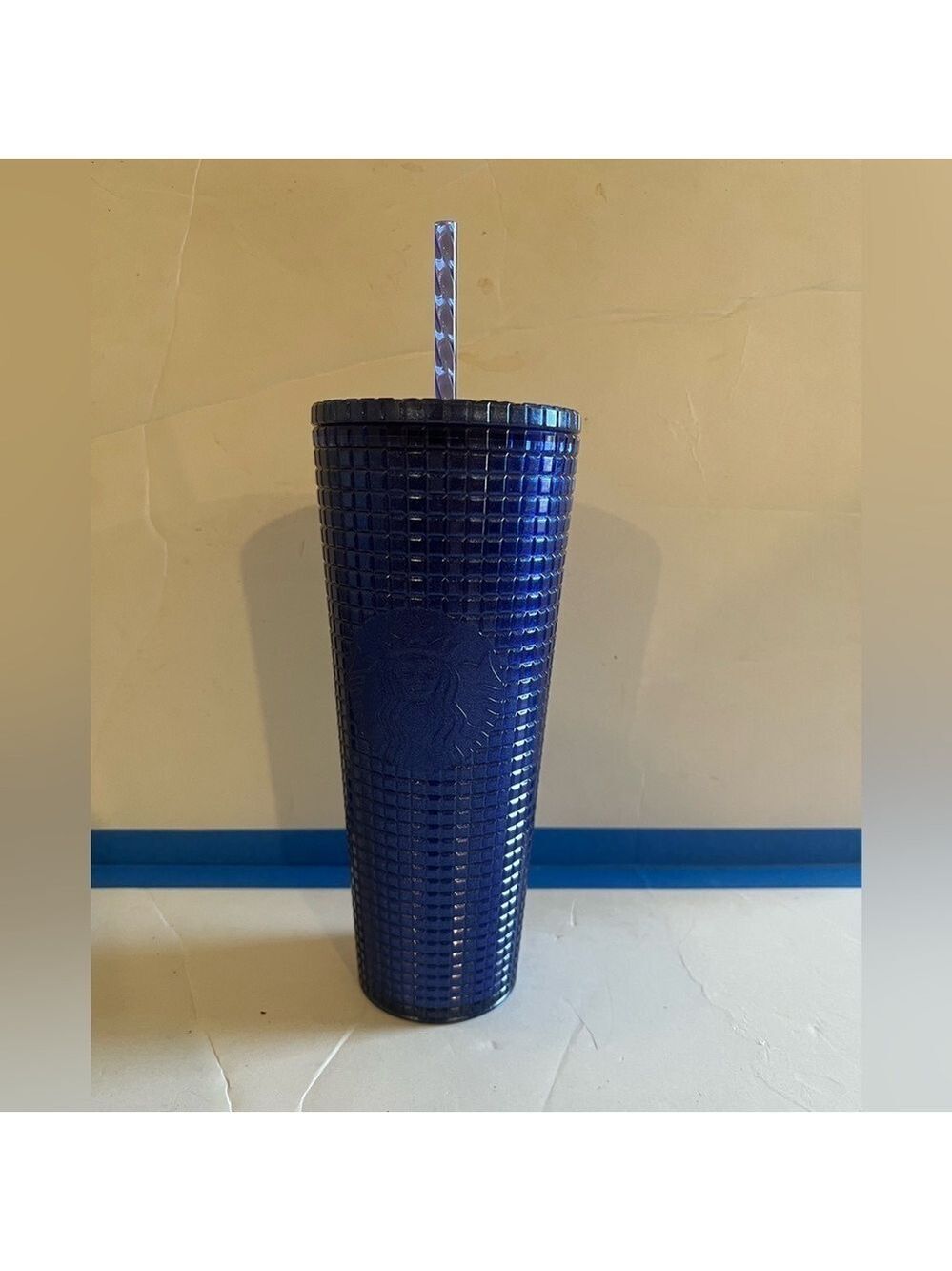 Starbucks Cobalt Blue Grid Cold Cup Venti (24 oz)
